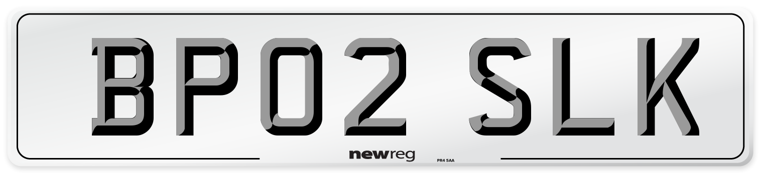 BP02 SLK Number Plate from New Reg